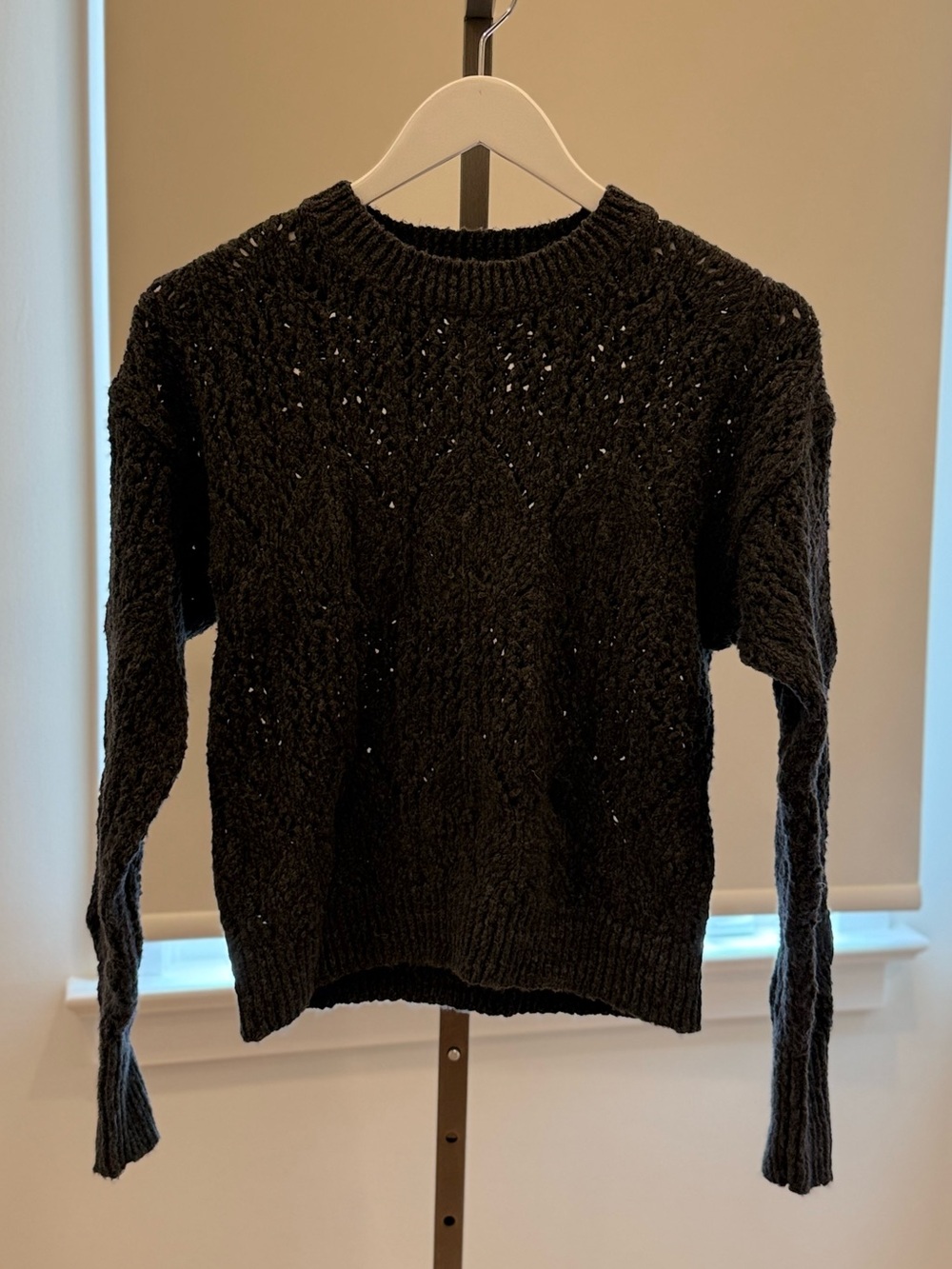 Autumn Cashmere Boxy Pointelle Crew - Charcoal - Picture 2 of 5